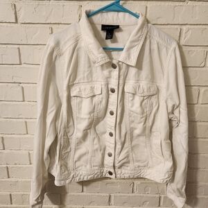 Lane Bryant White Jean Jacket Size 20